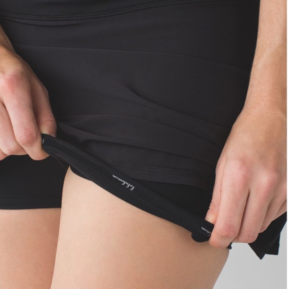 Lululemon Black Run Pace Setter Skirt Skort - Picture 2 of 7